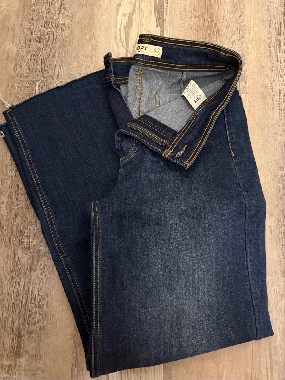 Women’s Oat Dark Blue Wide Leg Jeans